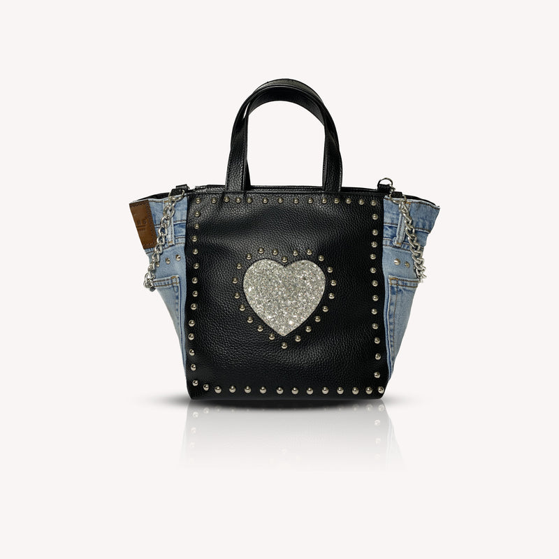 HEART BAG - GLITTER SILVER