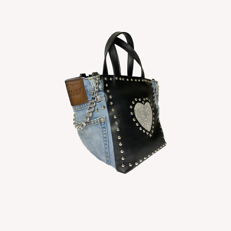 HEART BAG - GLITTER SILVER