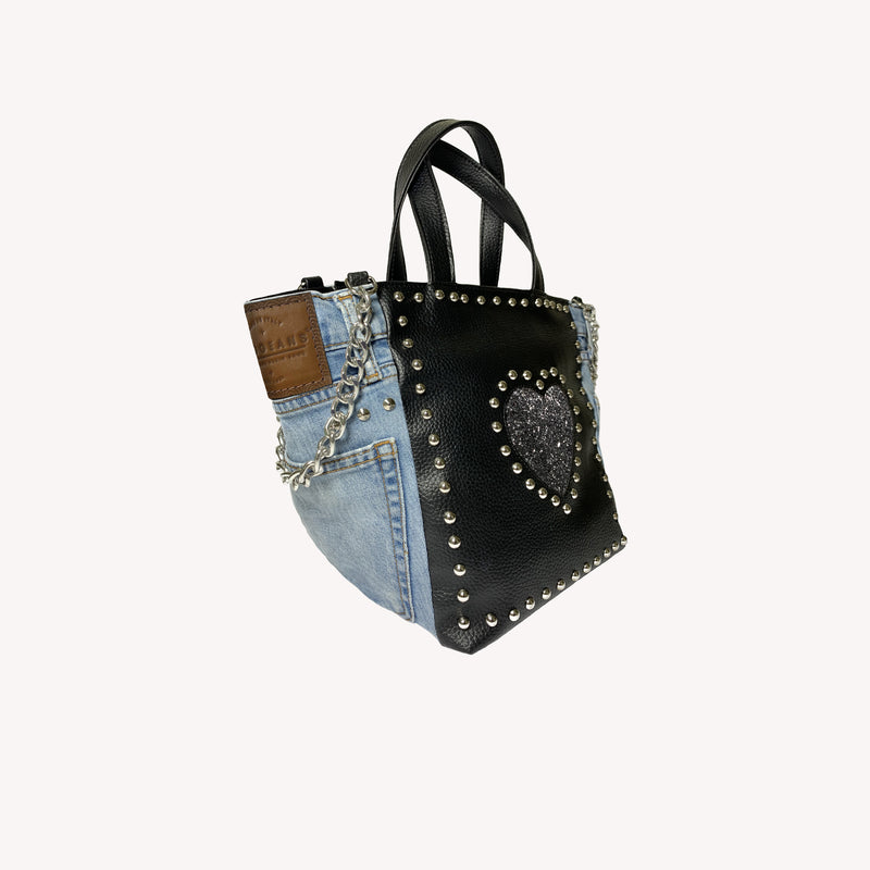 HEART BAG - GLITTER BLACK